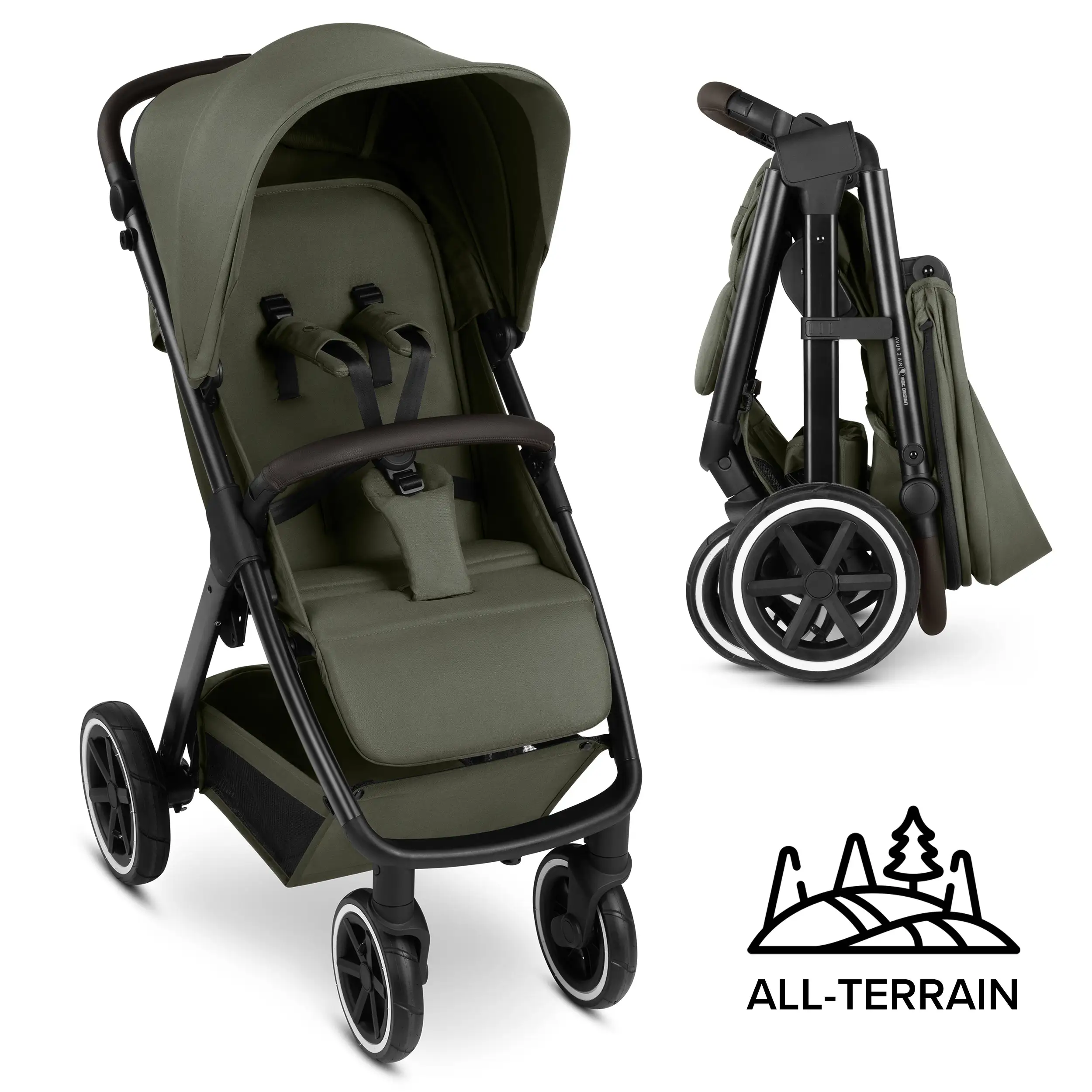 Stroller Avus 2 Air | With Air Tires - Avocado