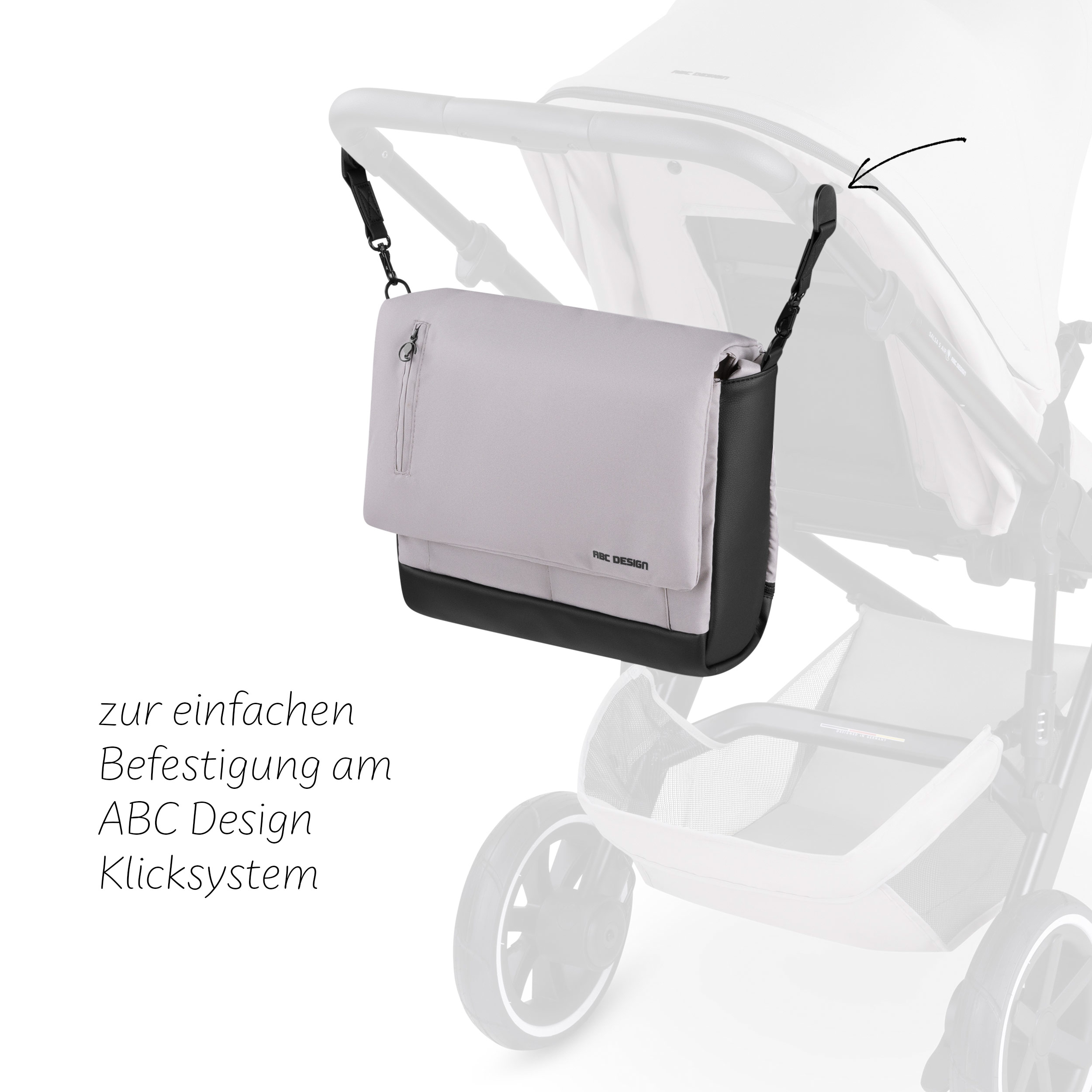 Wickeltaschenbefestigung für ABC Design Klicksystem