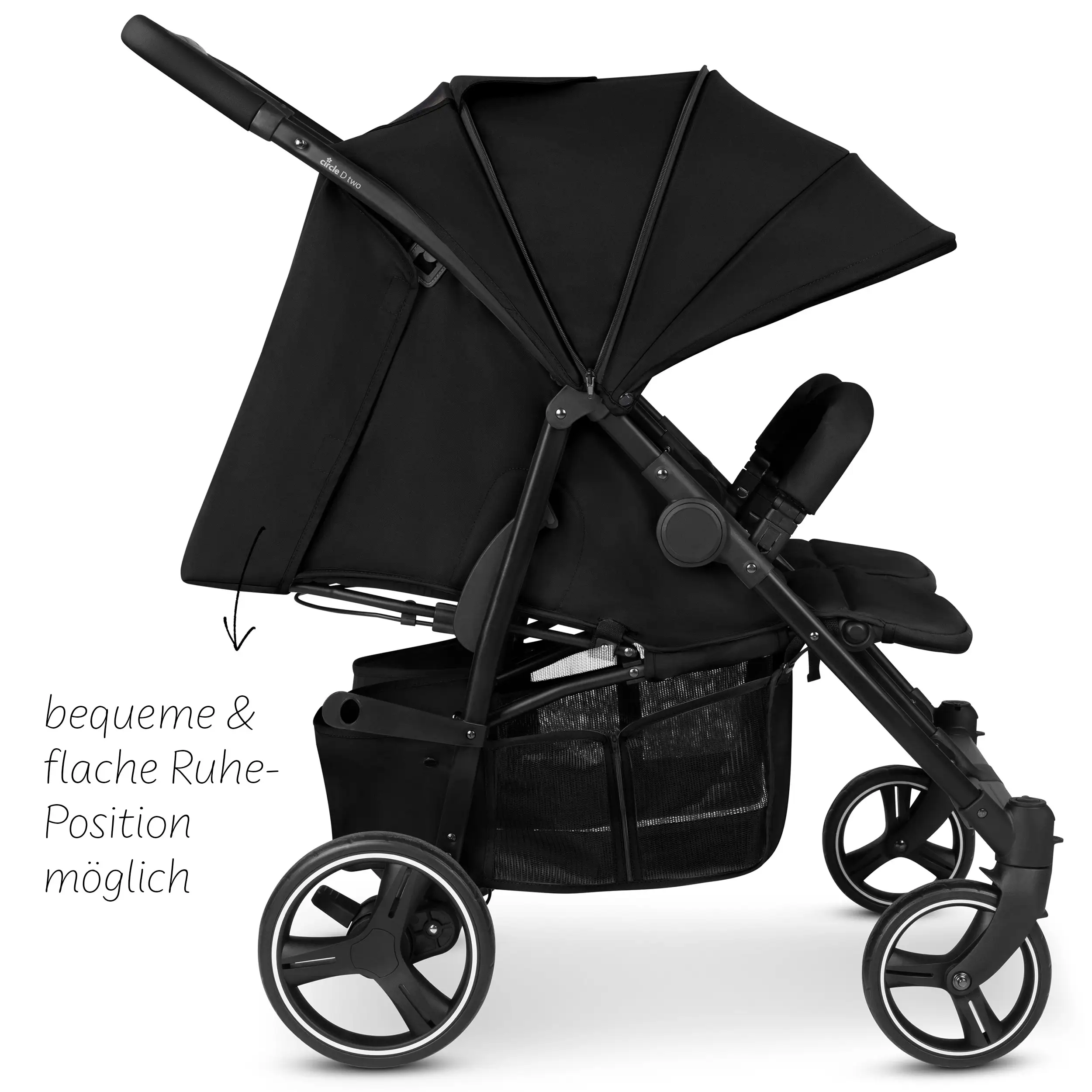 Geschwisterkinderwagen D Two - Black