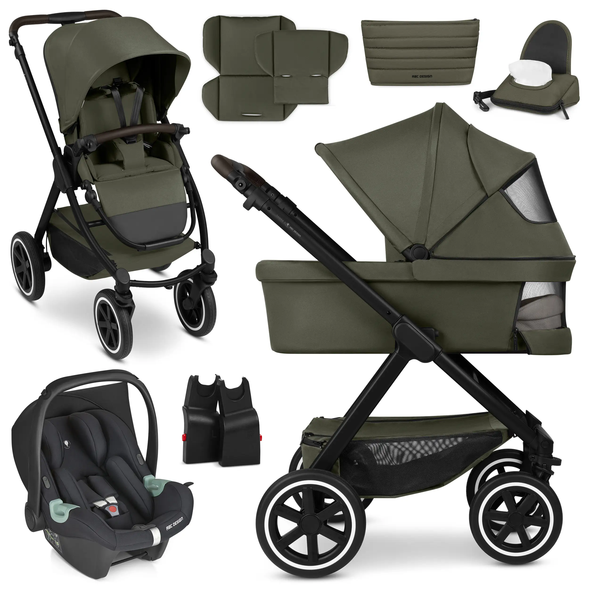 3in1-Kinderwagen-Starter-Set Samba 2 - Avocado