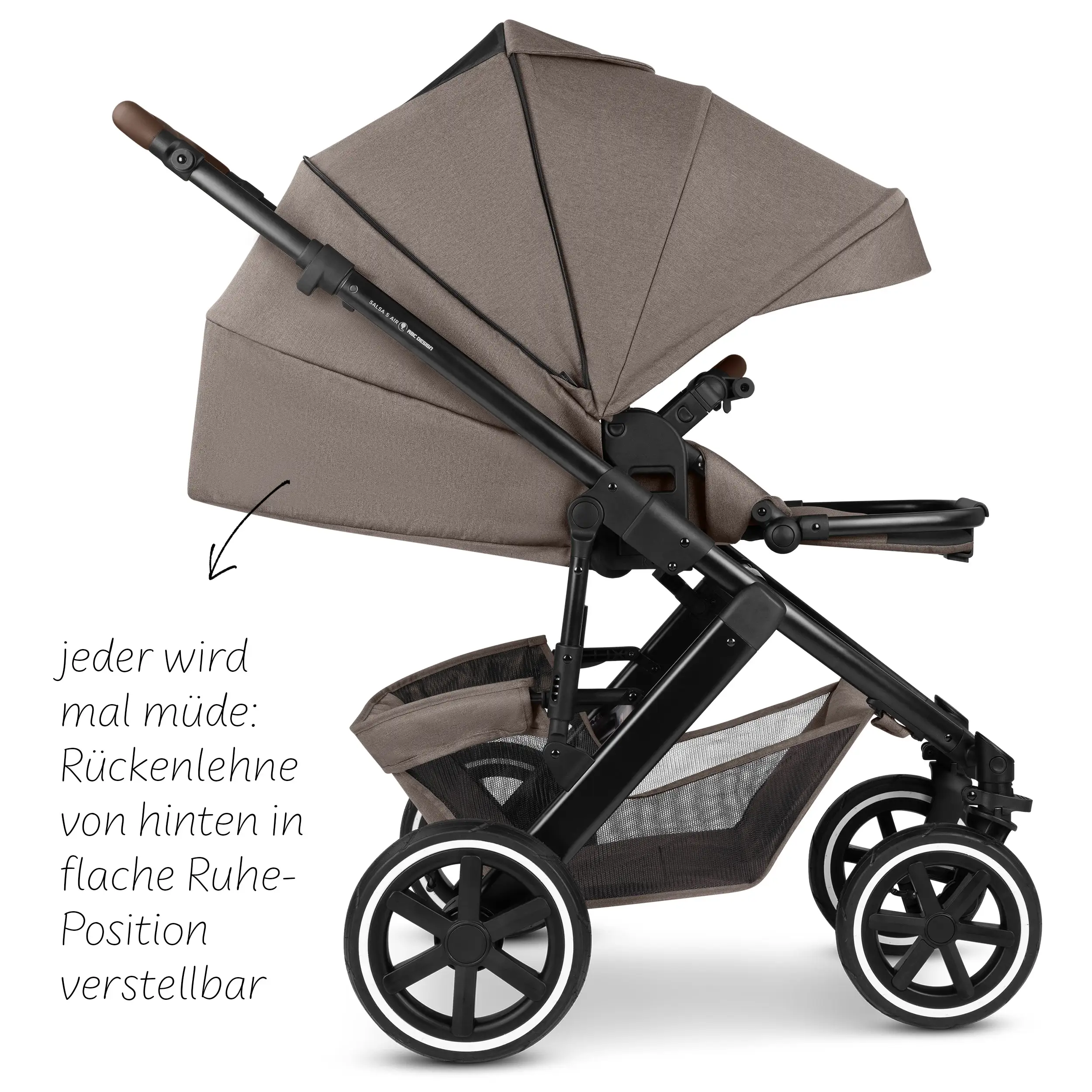 3in1 Kinderwagen-Set Salsa 5 Air inkl. Babyschale Maxi Cosi Pebble 360 Pro 2 - Nature