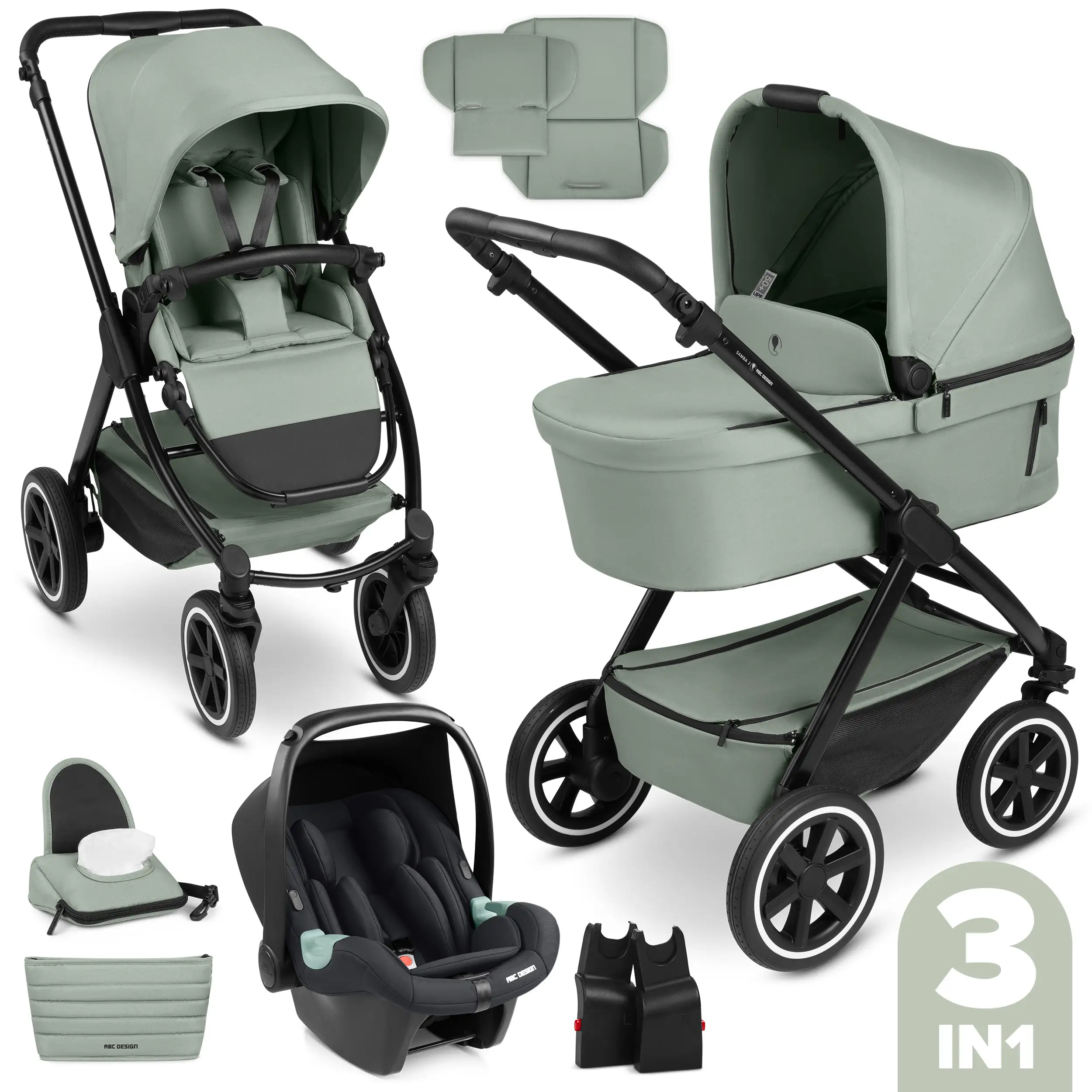 3in1 Kinderwagen-Set Samba 2 - Pine