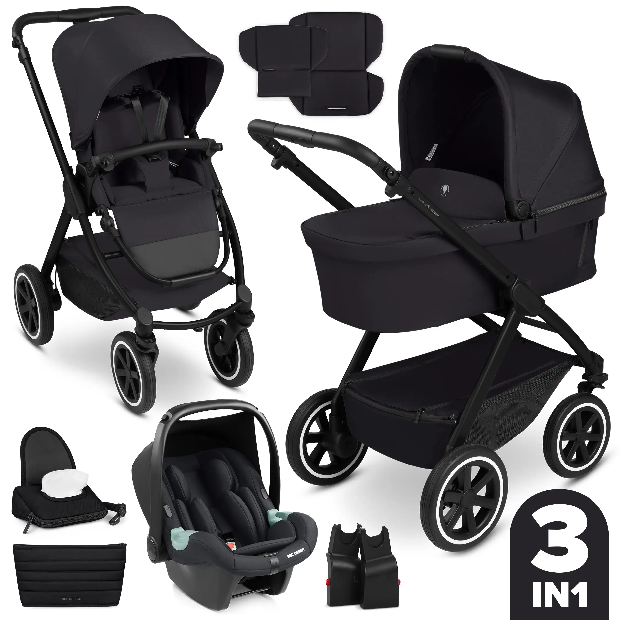 3in1 Kinderwagen-Set Samba 2 - Coal