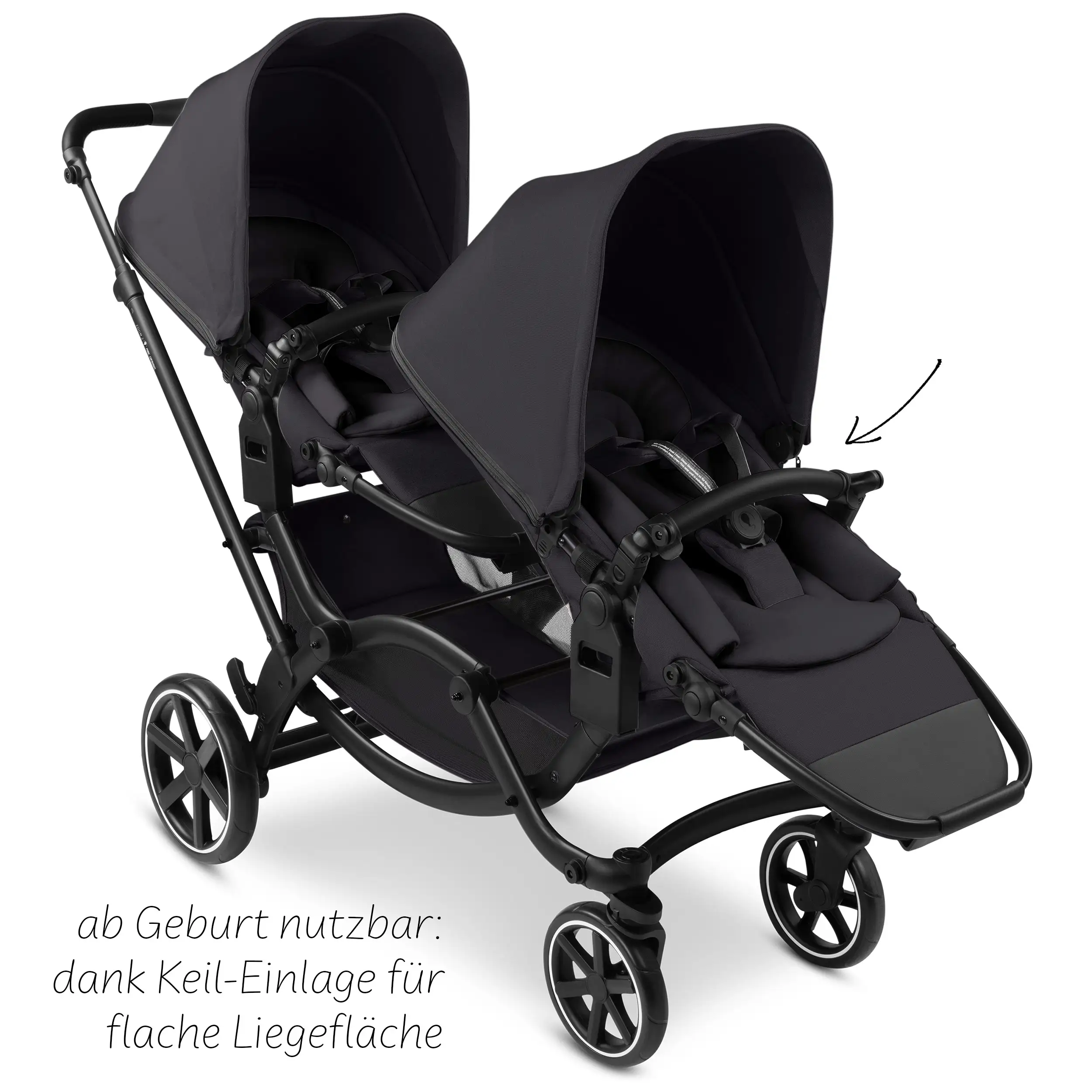 Zoom 2 double stroller - Coal