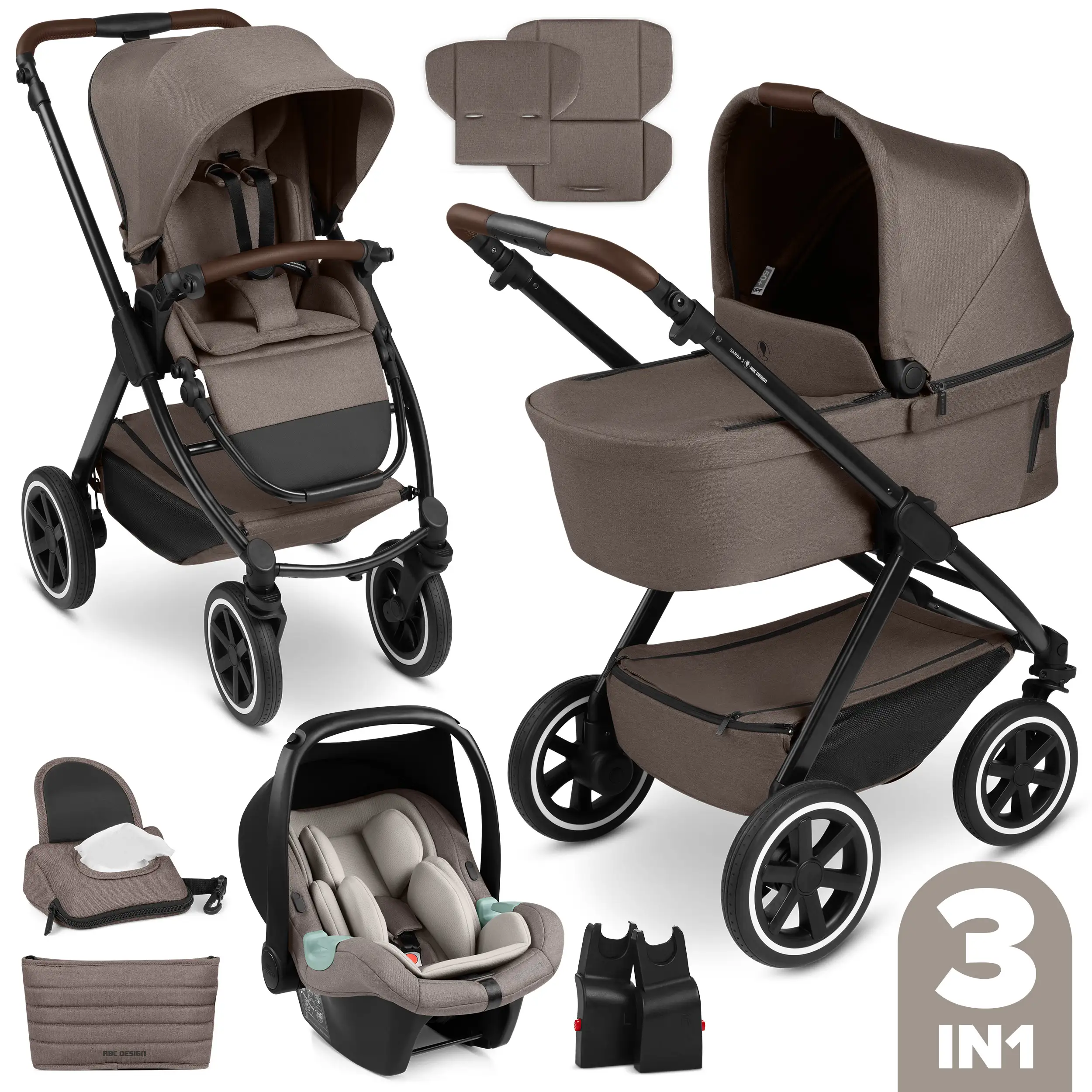 3in1 Kinderwagen-Set Samba 2 - Nature