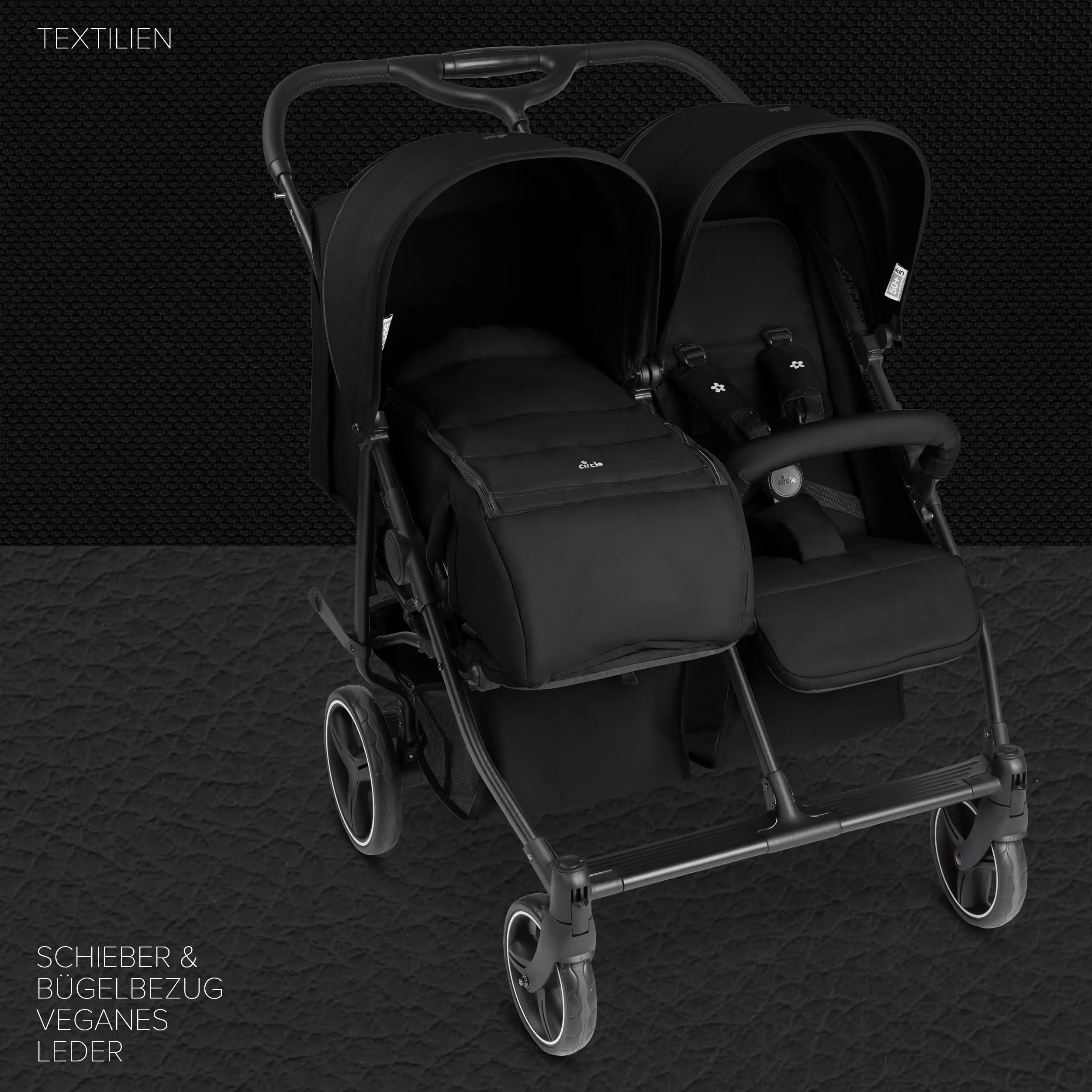 Geschwisterkinderwagen D Two - Black