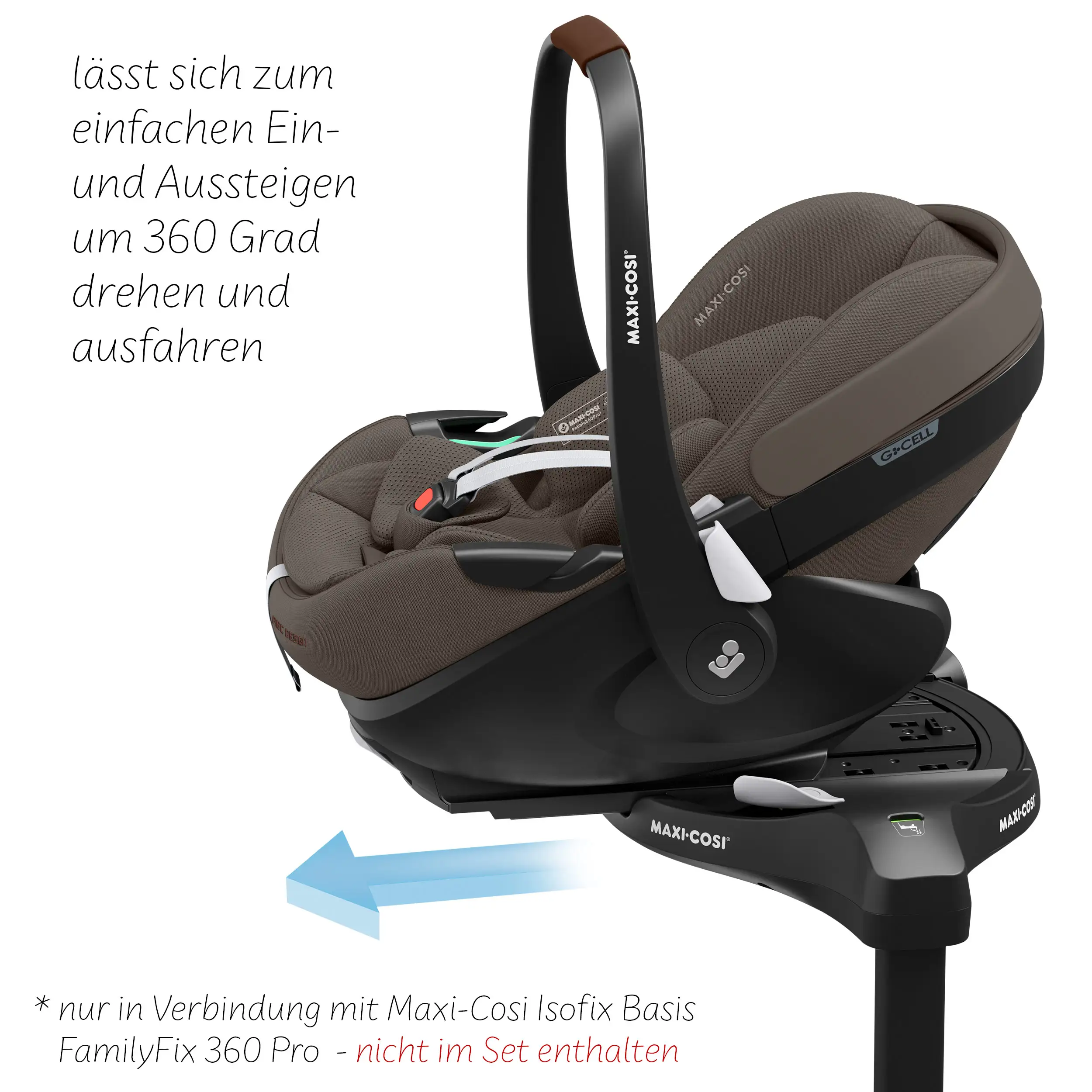 3in1 Kinderwagen-Set Samba 2 inkl. Babyschale Maxi Cosi Pebble 360 Pro 2 - Nature