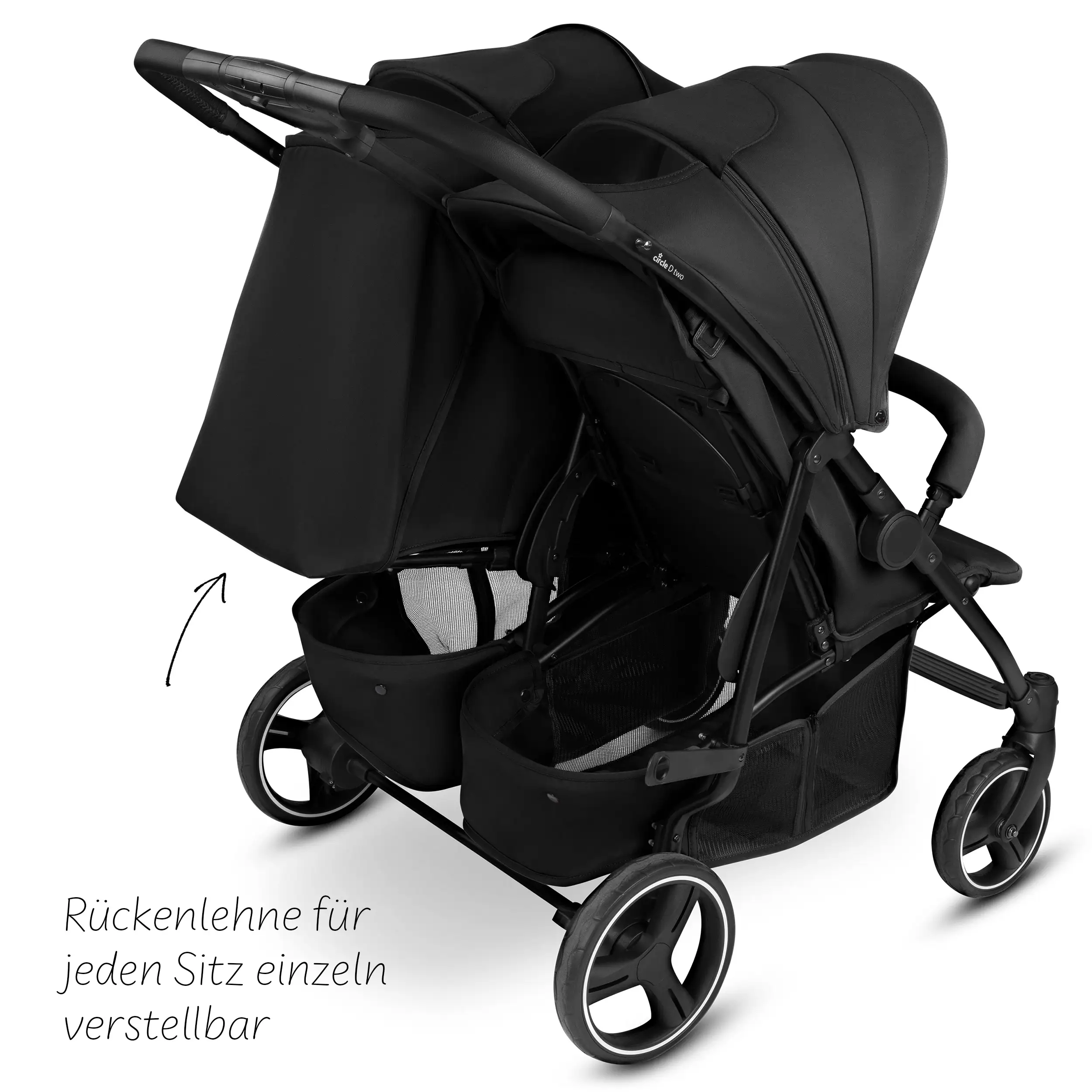 Geschwisterkinderwagen D Two - Black