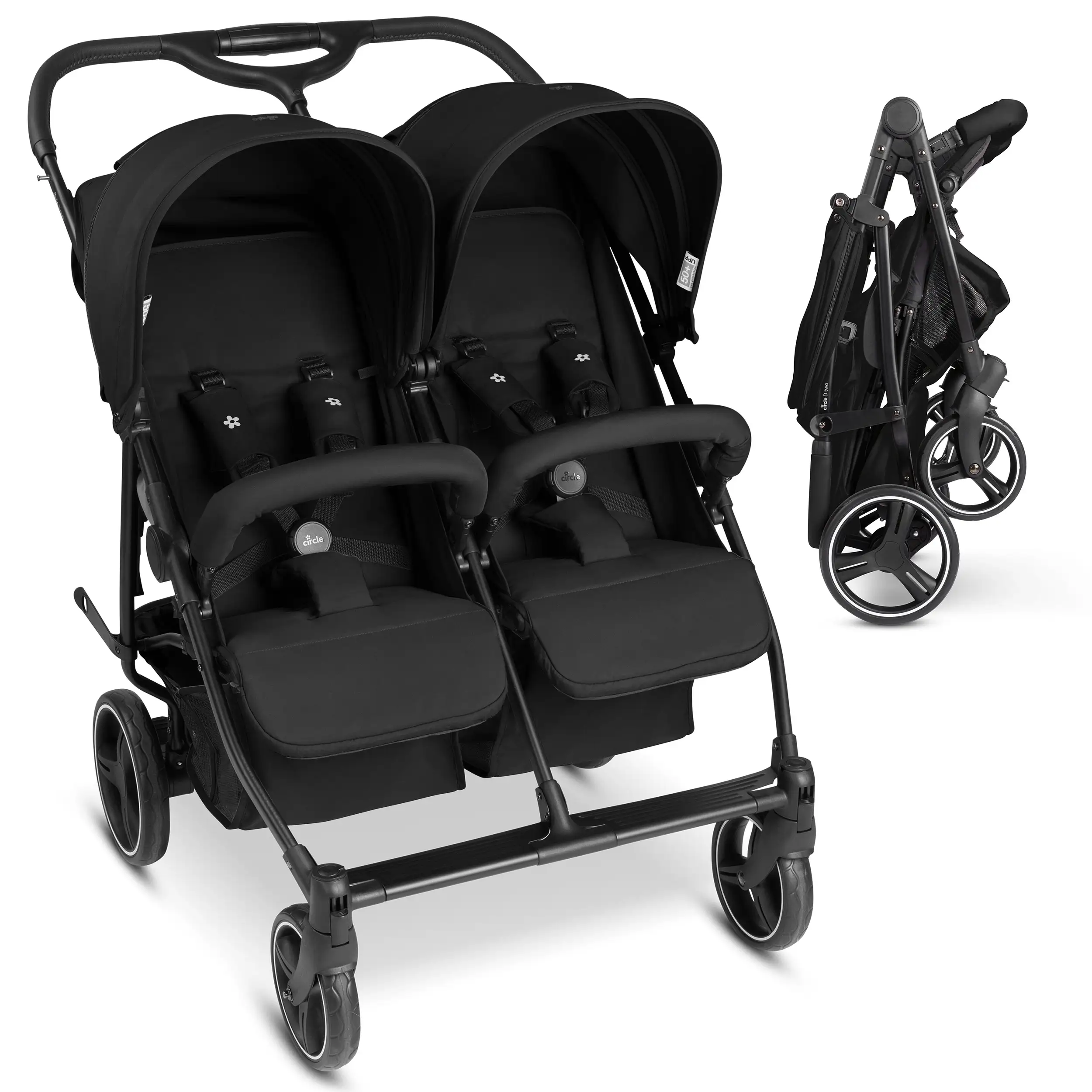 Geschwisterkinderwagen D Two - Black