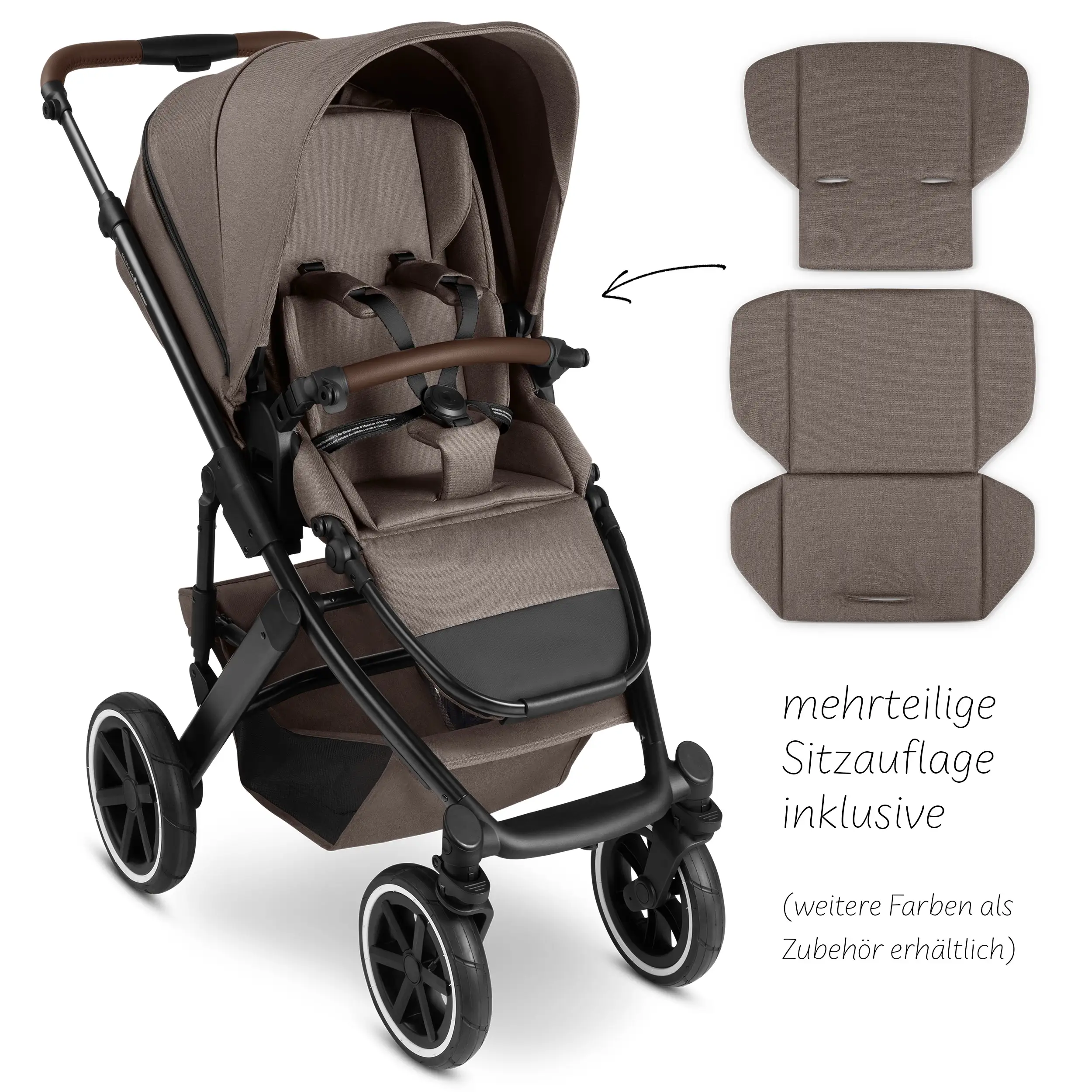 3in1 Kinderwagen-Set Salsa 5 Air inkl. Babyschale Maxi Cosi Pebble 360 Pro 2 - Nature