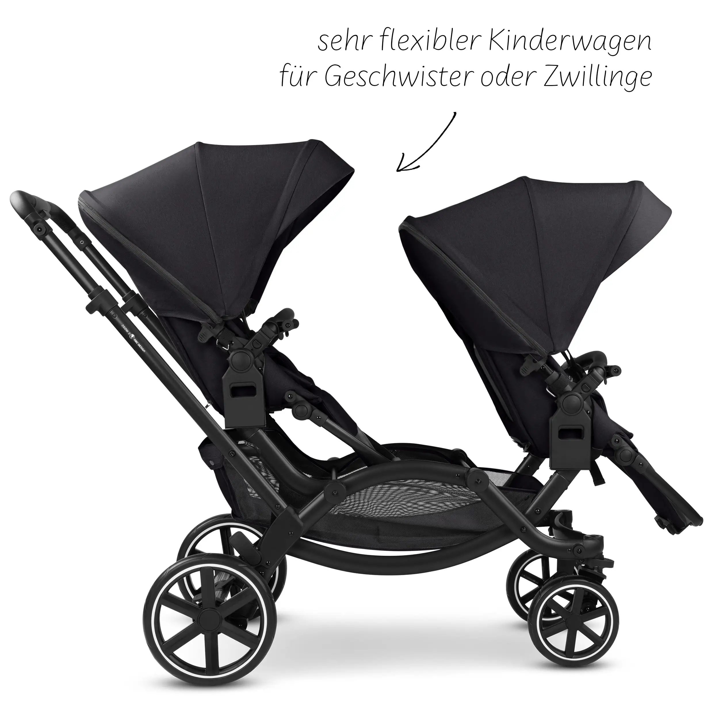 Zoom 2 double stroller - Coal