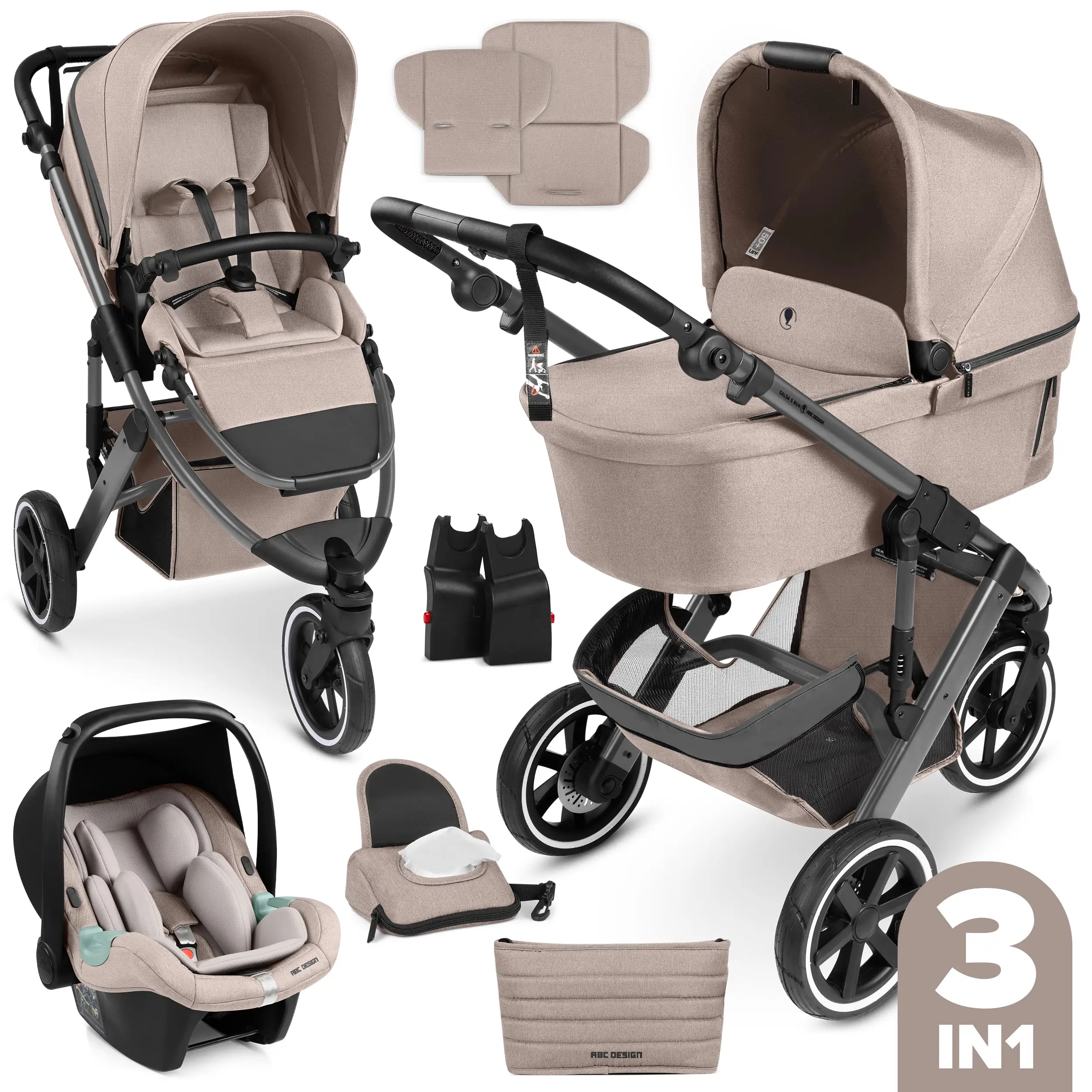 3in1 Kinderwagen-Set Salsa 5 Run - Camel