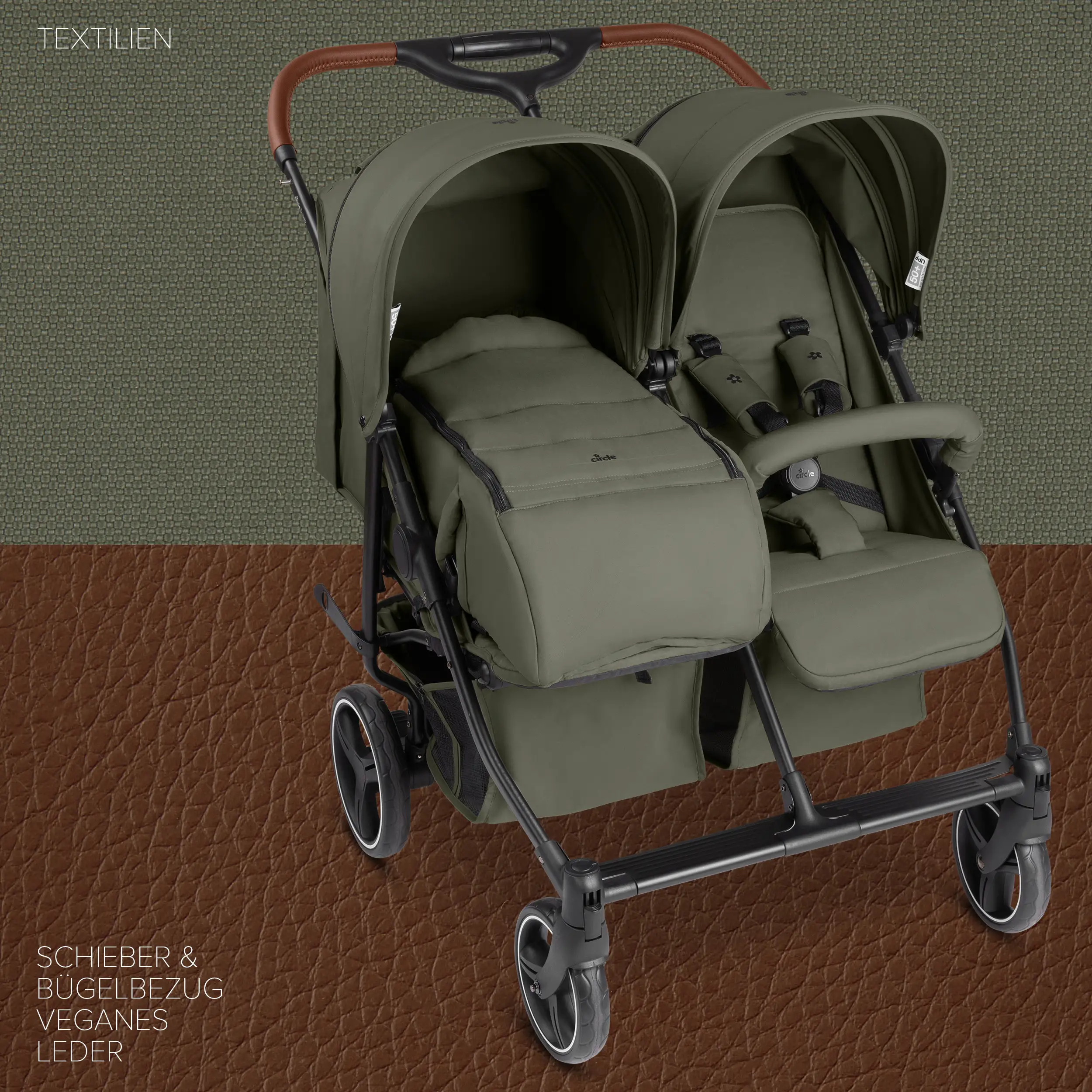 Geschwisterkinderwagen D Two - Wheat