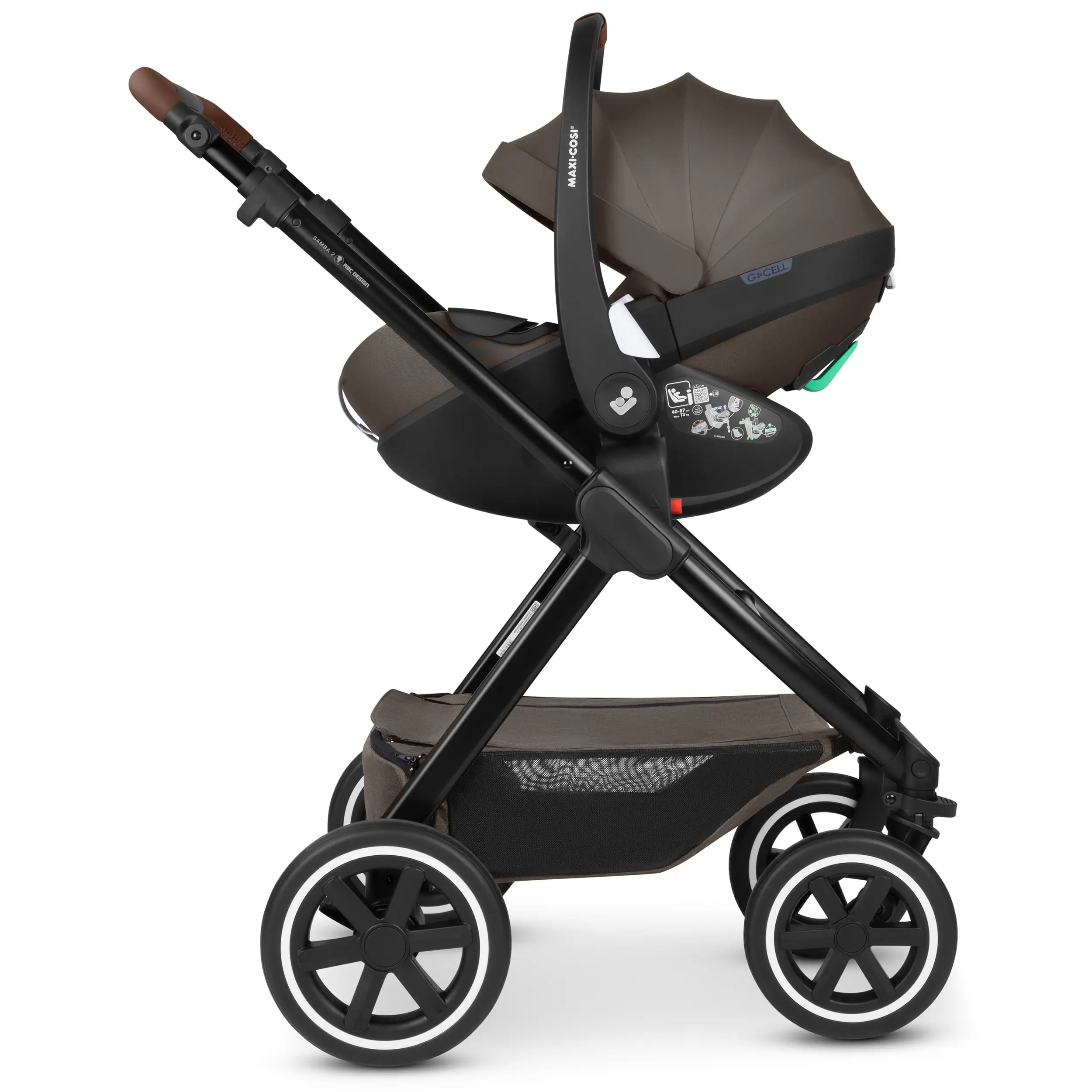 3in1 Kinderwagen-Set Samba 2 inkl. Babyschale Maxi Cosi Pebble 360 Pro 2 - Nature